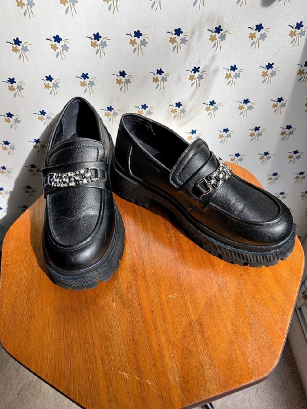 Black Platform Loafers Like New